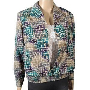 Alfred Dunner Pullover Button up Blouse
